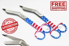 5.5" GERMAN GRADE SCISSORS W/ USA FLAG PATTERN LISTER BANDAGE PATRIOTIC SCISSORS