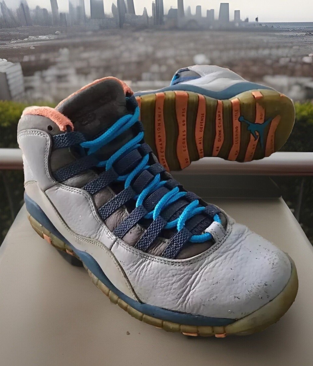 AIR JORDAN 10 X RETRO WOLF-GREY/BLUE/ORANGE “BOBCATS” MENS  display picture 3