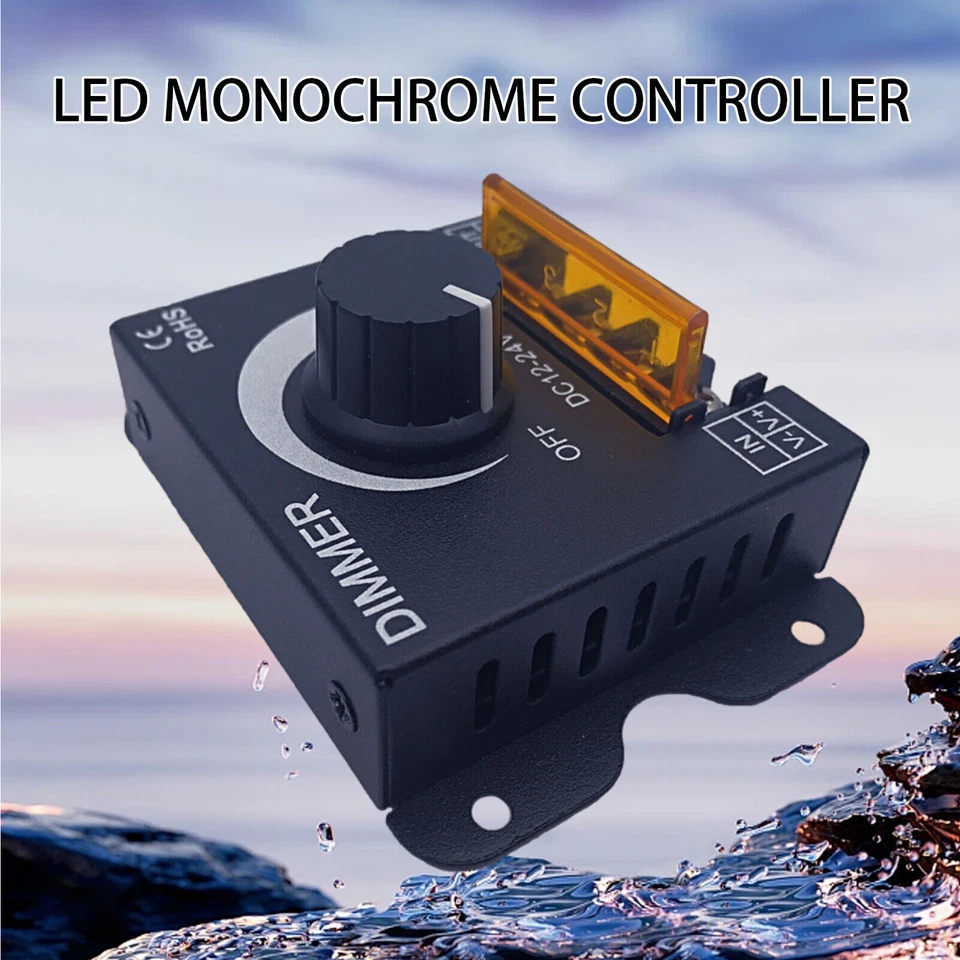 12V/24V 30A LED Dimmer PWM Dimming Controller For LED Lights or LED Strip Lights - Image 2 of 4