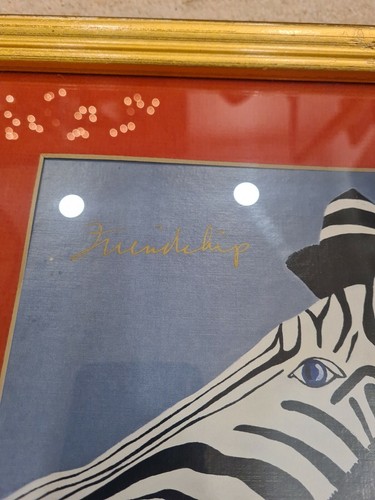 2 Betsey Fowler Animal Litho's Signed in Gold Frames; Zebra, Tiger - Picture 6 of 12