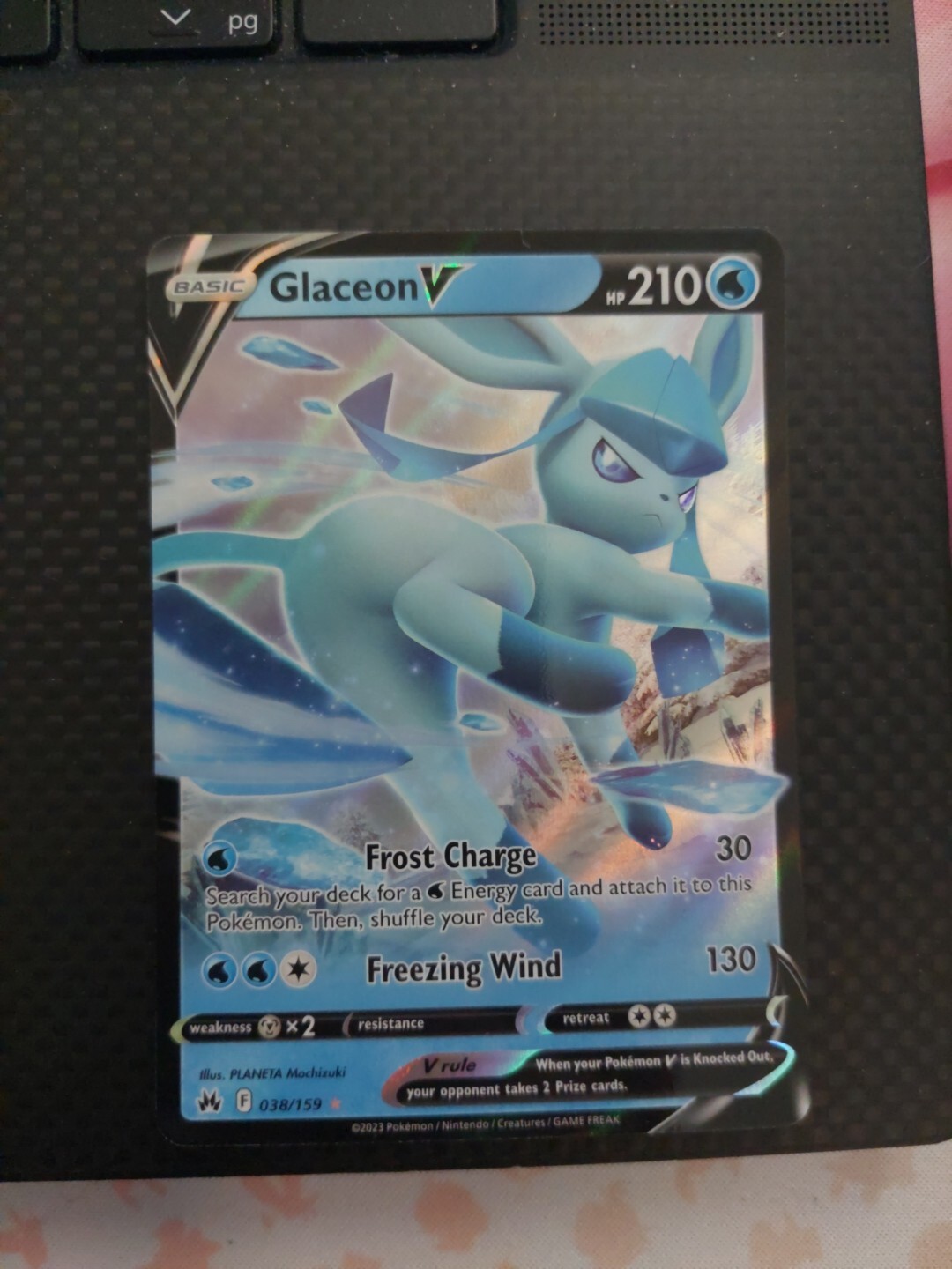 Glaceon V 038/159 (Ultra Rare) Crown Zenith Pokemon TCG NM