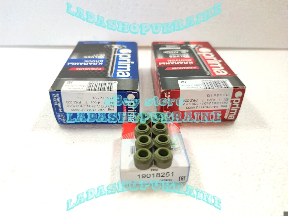 8x Válvula Admisión Escapa Del Motor + SELLO LADA 2101 2106 2107 NIVA 2121 21213 Foto 4 de 4