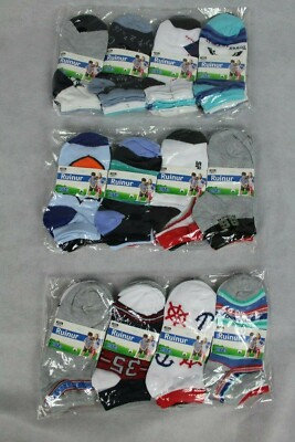 12 Paar Jungen Sneaker Socken mit Motiv Gr. 23-26 / 27-30 / 31-34 / 35-38 95% BW