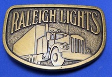 Raleigh Lights Nos Tobacco Advertising Truckers Semi Drivers Trucker Belt Buckle
