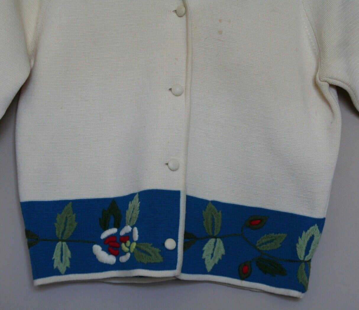 Vintage Knitalia Wool Cardigan Sweater Embroidere… - image 4