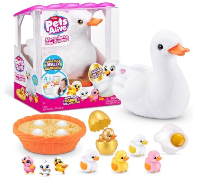 Pets Alive Mama Duck Surprise By ZURU, 4 Eggs, 10+ Sounds, Walking, Interactive