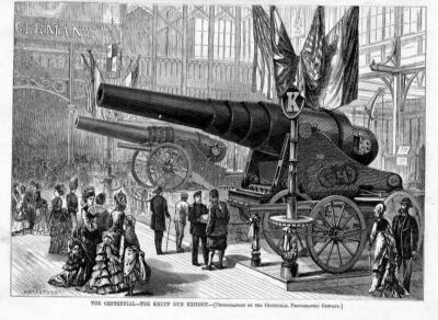 KRUPP GUN GERMAN EXHIBIT MACHINERY HALL ANTIQUE HISTORY