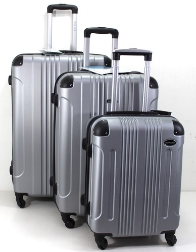 X Large Hard Shell 3Pcs Suitcases ABS Cabin 4 Wheel Luggage Lightweight Trolley - Picture 31 of 57