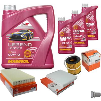MAHLE Inspektionspaket 7 L MANNOL Legend+Ester 0W-40 für VW Polo 1.4 FSI