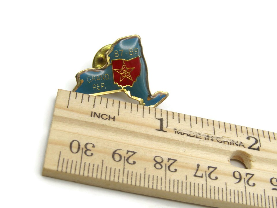 Ohio Grand Rep. Pin 87-89 Symbolic Star Blue Red & Gold Tone | eBay