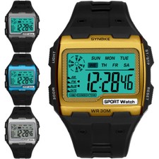 Men Womens Square LED Digital Multifunction Sports Watches Waterproof Watch Gift