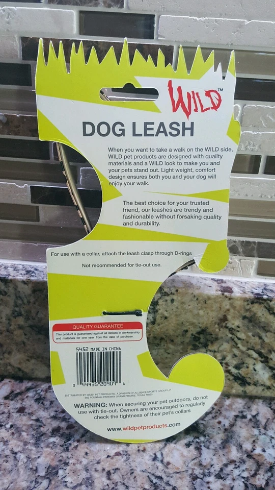Correa para perro animal salvaje marrón negro estampado de guepardo de 4 pies de largo para caminar por el parque  Foto 4 de 4