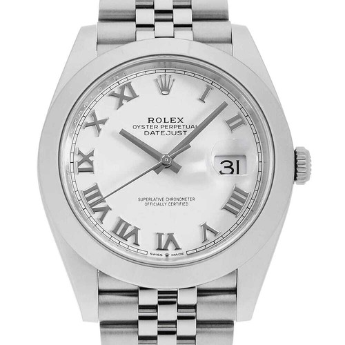 Rolex Datejust 41 126300 White Roman 5 Row Jubilee Bracelet Random Number se...