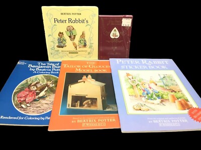 Vintage Lot of 5 Beatrix Potter Books Reading and Activity Collectibles