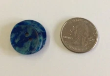 DILL BUTTONS #300442- BLUE WATER 2 HOLE -23MM - 10 IN A SET