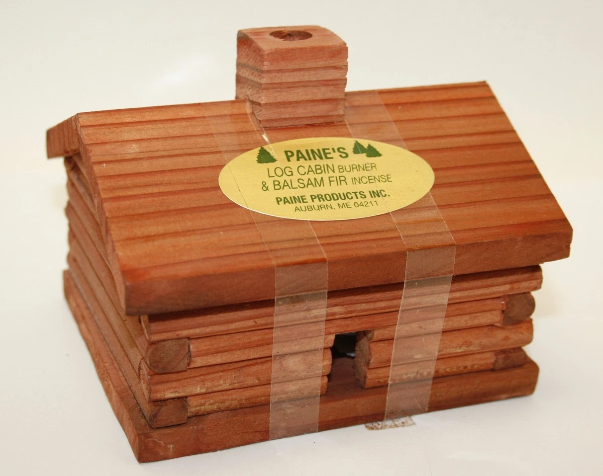 medium LOG CABIN INCENSE BURNER Paineu0026#039;s +10 CEDAR CONES Christmas Tree  | eBay