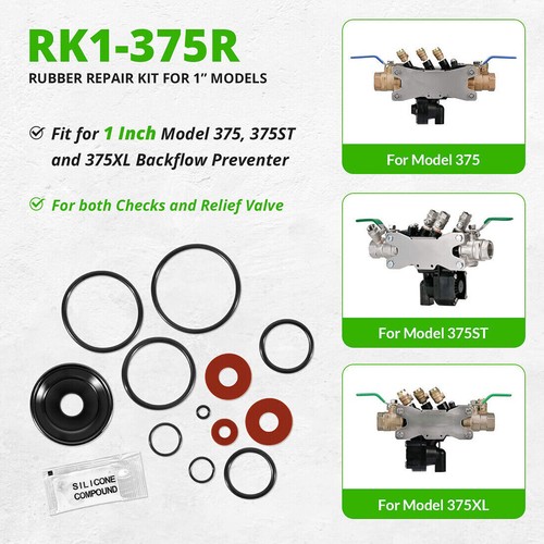 Replace for Wilkins RK1-375R Rubber Repair Kit fits 1 inch Model 375 375ST 375XL - Picture 2 of 7
