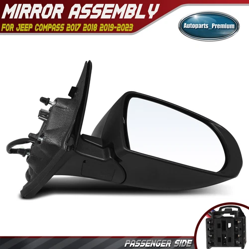 Passenger Power Mirror w/ Heated Blind Spot Detection for Jeep Compass 2017-2024