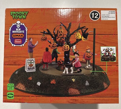 Trick Or Treaters Parade LEMAX Spooky Town Lighted Animated 44357 NIB NEW