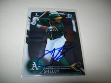 2016 BOWMAN CHROME RC JAVON SHELBY SIGNED AUTO #BDC-21 OAKLAND ATHLETICS