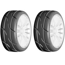 NEW GRP 1:8 GT T03 REVO XM4 Soft Medium Tires with 20 Spoked White Wheel 2 