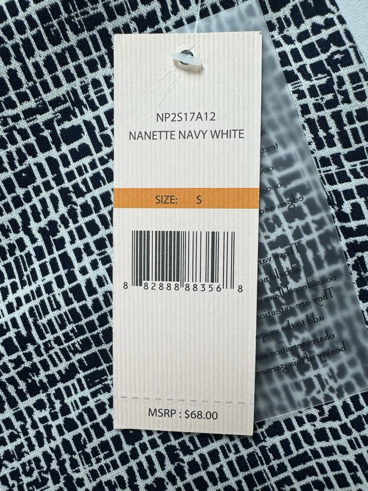 $68 Nanette Lepore Pantalones Cortos Para Mujer Azul Marino Blanco Talla S. (B.142) Foto 4 de 4