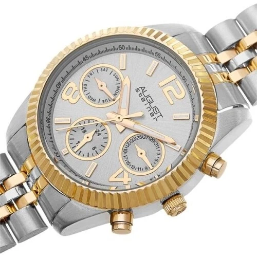 August Steiner AS8103TTG Quarzo Svizzero Giorno Data Gmt Twotone Donna Orologio - Immagine 2 di 4