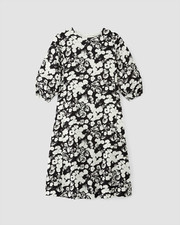 NWT - Everlane Linen A-line midi dress in bone floral with pockets, Sz 8