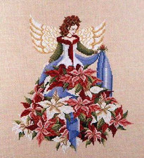 SCHEMA A PUNTO CROCE BLACK SWAN POINSETTIA STELLA DI NATALE NERA CROSS STITCH