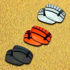 3 Pairs Lens Replacement for-Oakley Sliver XL OO9341-Black Silver Orange Red