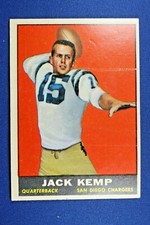 1961 Topps Football - Original #166 Jack Kemp - VG Condition 