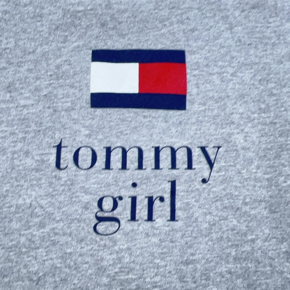 Sudadera de Colección Tommy Hilfiger Mujer Grande Gris Cuello Redondo Suéter Niña Y2K * Foto 4 de 4