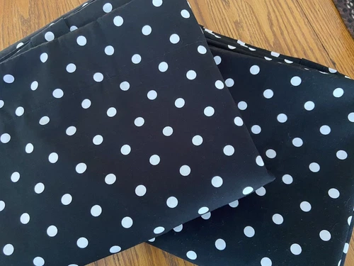 2 Pottery Barn Teen Dottie Black White Dot Blackout Panels 52X96 Curtains