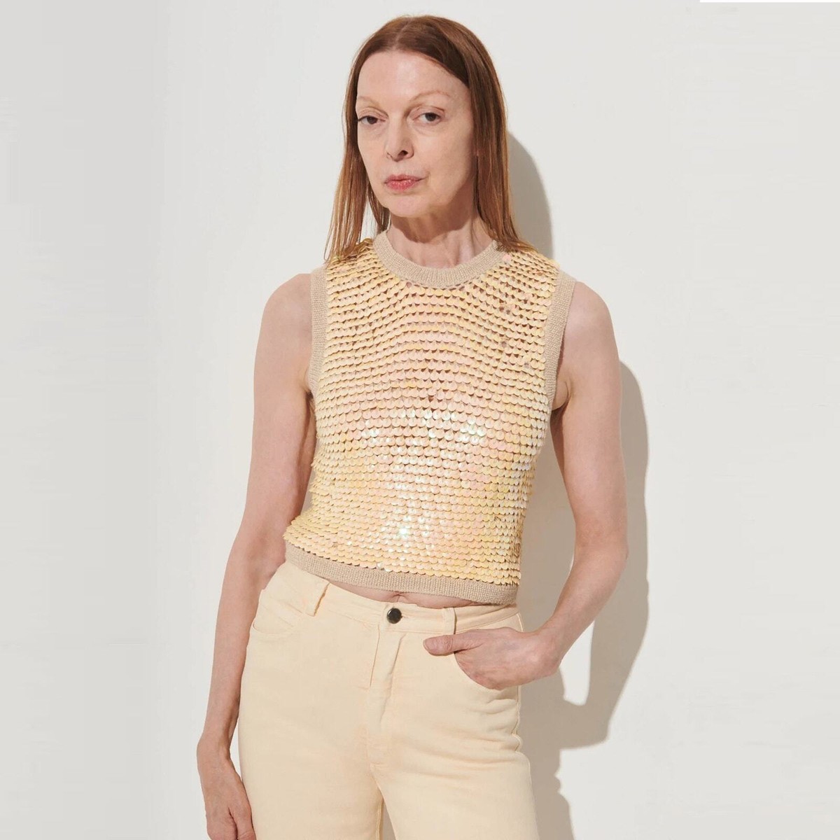 Rachel Comey Iris Crochet Sequin Alpaca Sleeveless Crewneck Sweater Small  $450 | eBay