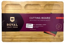 Royal Craft Wood 100% Bamboo Cutting / Cheese Board XL (18" x 12" x 3/4")