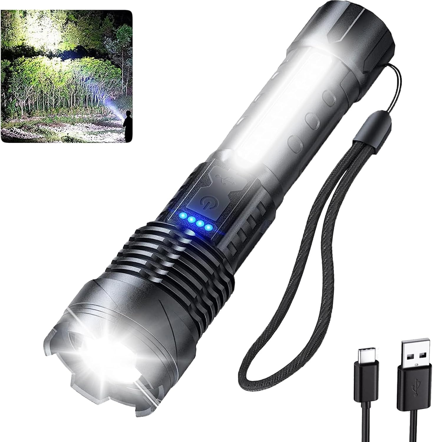 Flashlights High Lumens Rechargeable, 1,000,000 Lumen Super Bright Led Tactical