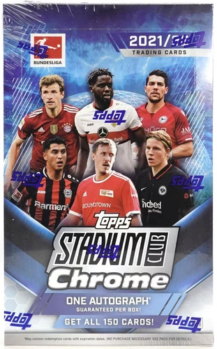 2021/22 Topps Stadium Club Chrome Bundesliga Soccer Hobby Box FREE SHIPPING