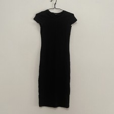 Atmosphere Cotton Blend Fitted T-shirt Knee Dress 2 Black