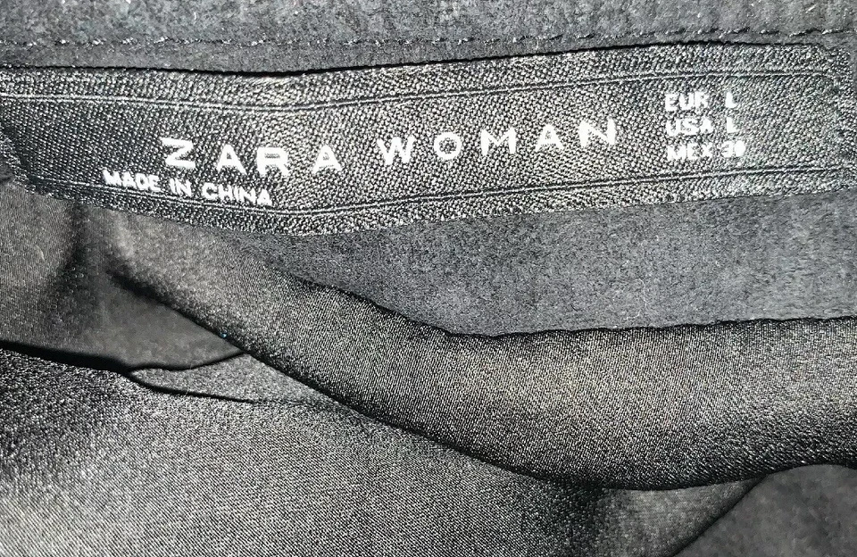 De segunda mano - Falda floral de gamuza frontal con cremallera completa Zara para mujer (talla L) Foto 2 de 4