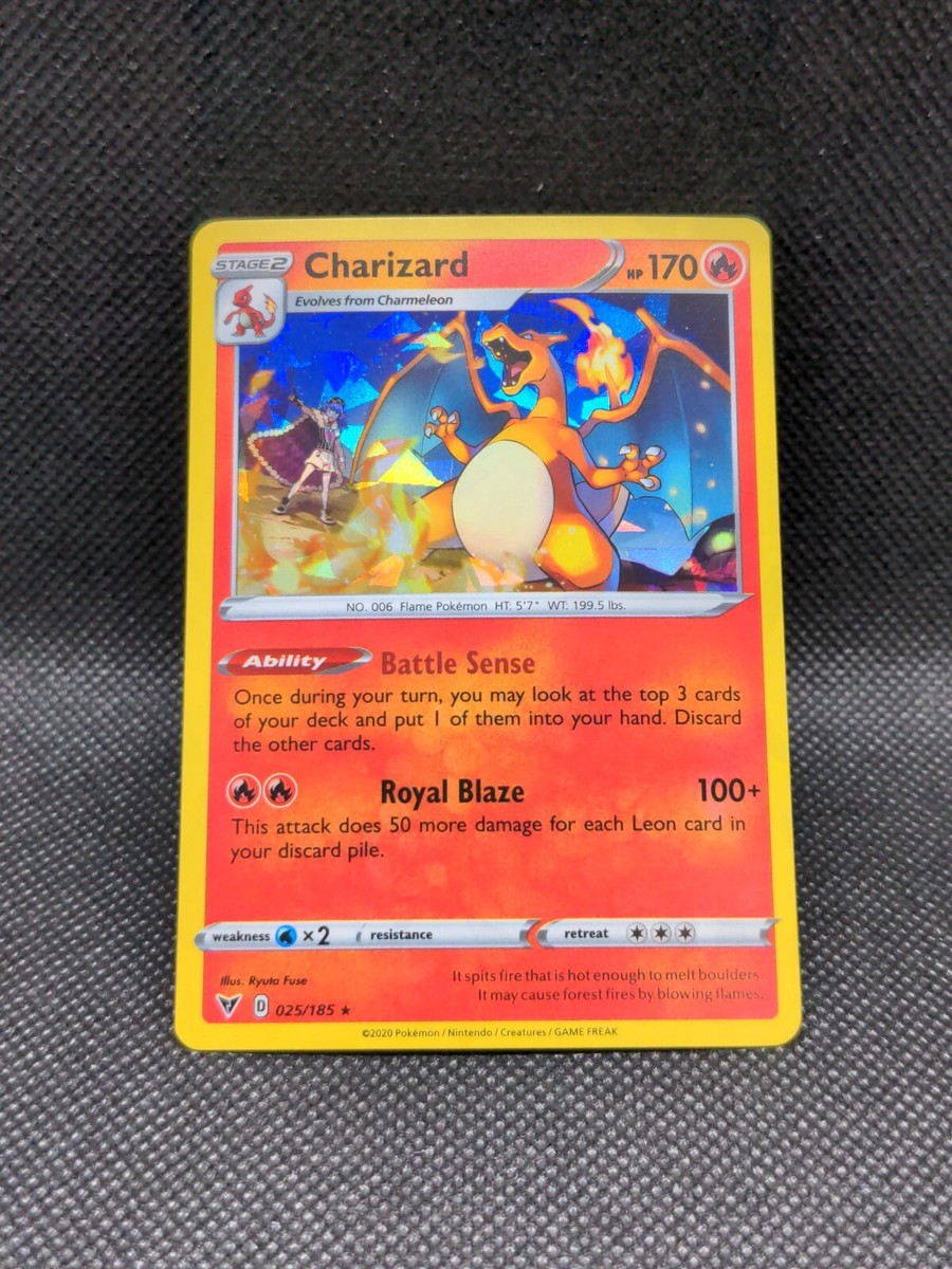 CHARIZARD 025/185 Vivid Voltage Theme Deck Cracked Ice Holo Rare Pokemon Card NM CHARIZARD 025/185 Vivid Voltage Theme Deck Cracked Ice Holo Rare Pokemon Card NM