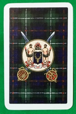 Playing Cards 1 Single Card Old CLAN TARTAN Coat of Arms MACKENZIE Family Name