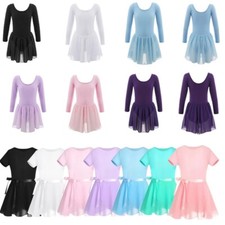 Kids Girls Ballet Dance Dress Gymnastics Leotard Skirts Set Ballerina Dancewear