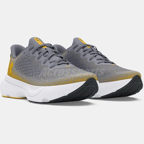 Under Armour Infinite UA Grey Yellow White Men Running Shoes Sneaker 3027523-106 - Picture 4 of 8