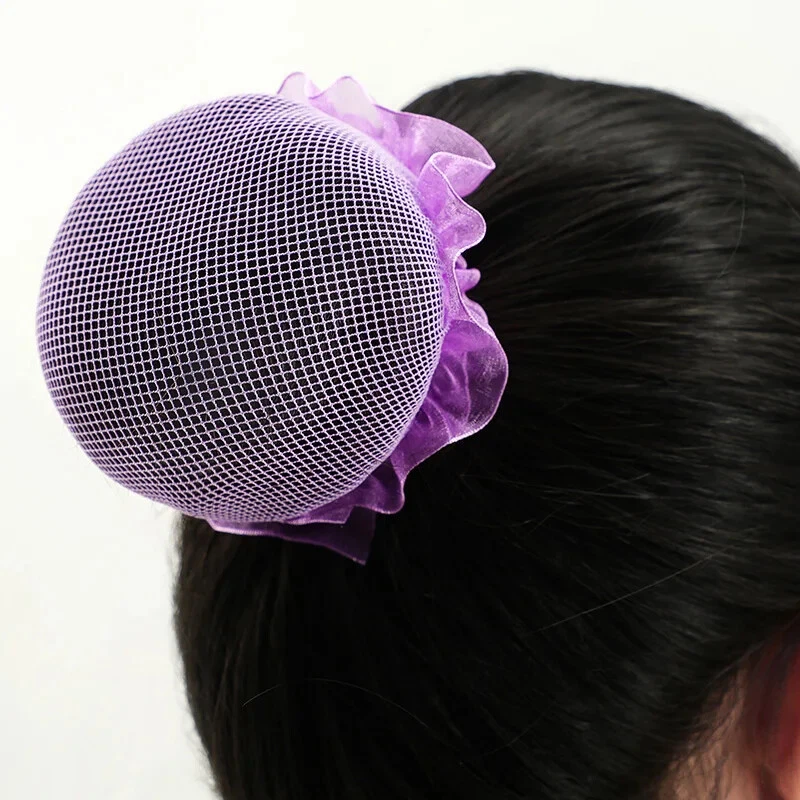 Skating Hair Accessories 4pc Crotchet Hair Net Snoods Hairnet Girls Ballet Dance - Image 3 of 4