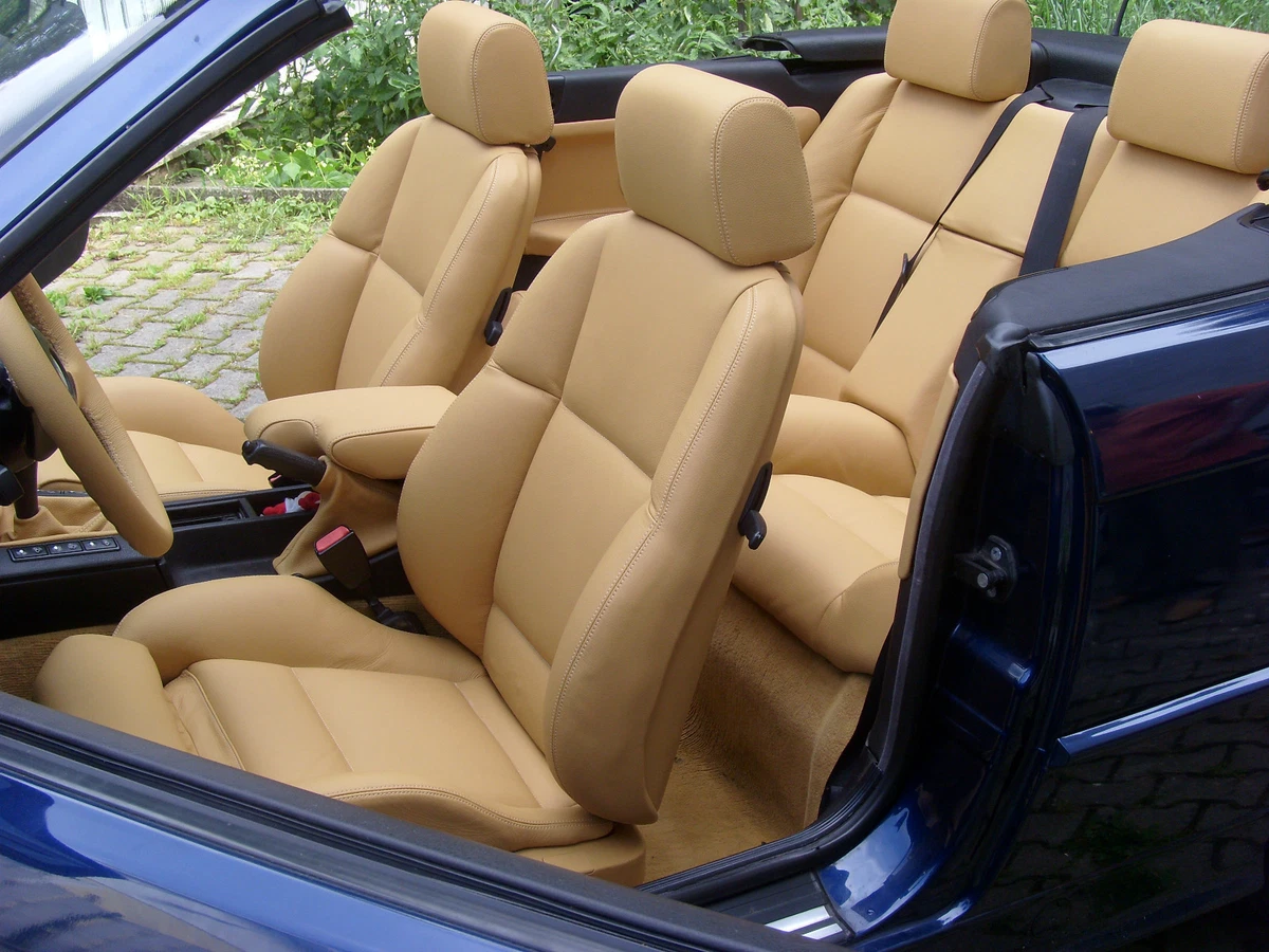 Leather convertible top car seat