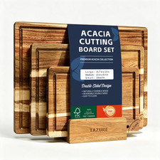 Solid Acacia Wood Cutting Board Set