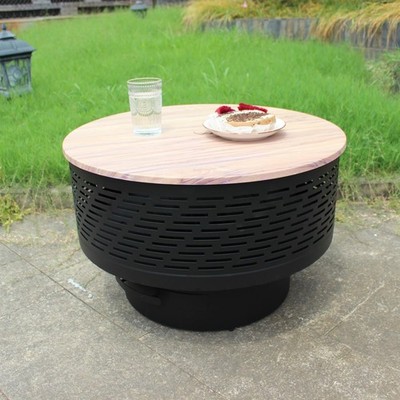 Outdoor Fire Table Pit Chiminea Wood Burning Grill with Lid and Cover 26'' inch