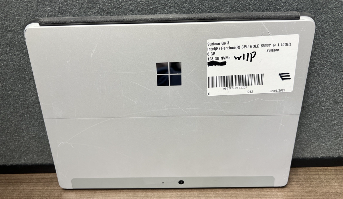 Microsoft Surface Go 3 Intel Pentium CPU GOLD 6500Y @1.10GHz 8GB 