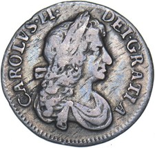 1680 Threepence - Charles II British Silver Coin - Nice