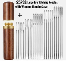 Sewing Needles 25x Stainless Steel Set Large Eye Hand Sewing Needles DIY Repair